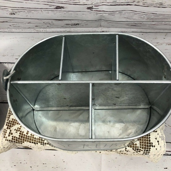 Rae Dunn Scrub Galvanized Cleaning Caddy - Picture 5 of 8
